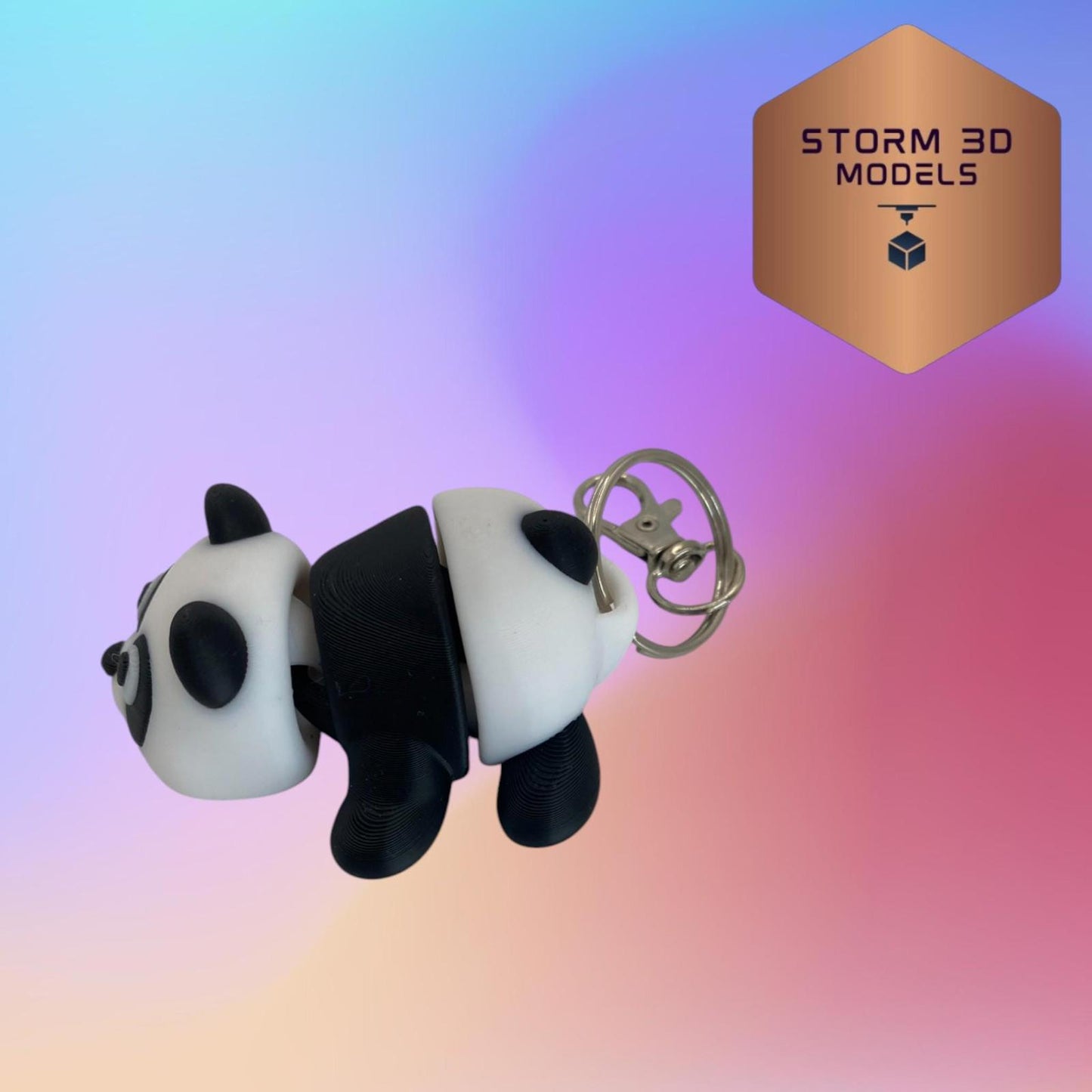 3D Printed Flexi Panda Keychain – Cuddly, Wiggly & Cute for Panda Lovers!