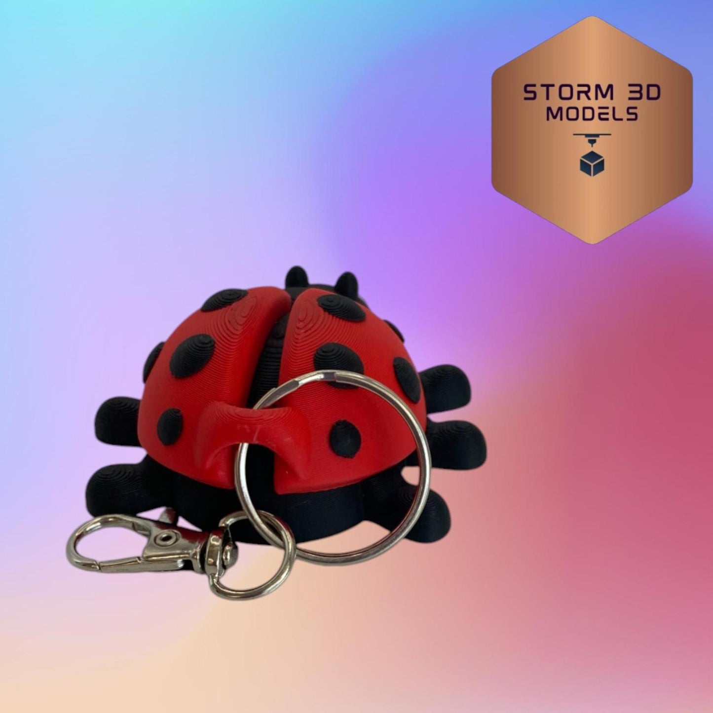 3D Printed Flexi Ladybug Keychain β Colourful, Quirky & Full of Wiggle!