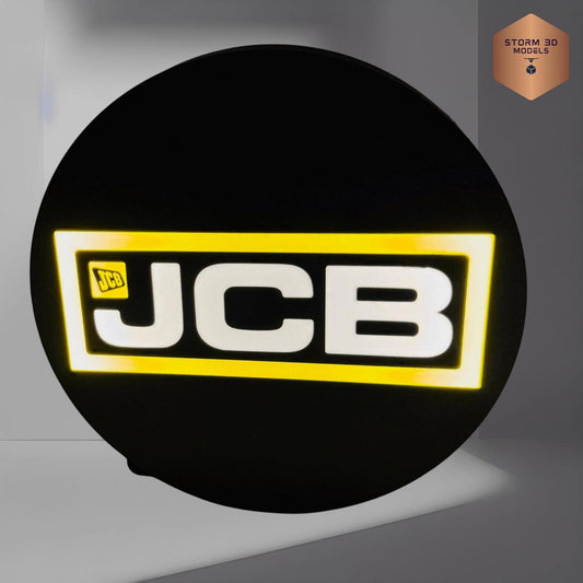 JCB Inspired LED Lightbox, New Style Logo – 3D Printed Tractor Logo Lamp, Farmhouse Décor, Gift for Farmers & Tractor Fans, hanging type