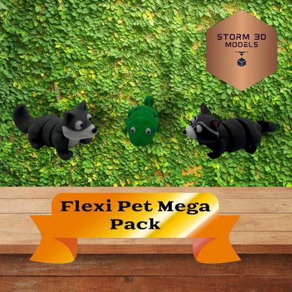 3D Printed Flexi Pets – 15 Pack Mega Bundle of Articulated Animal Fidget Toys