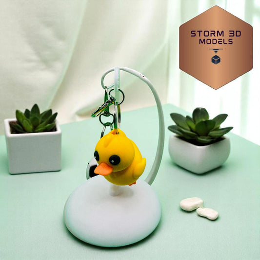 3D Printed Flexi Duck Keychain – Cute Fidget Toy, Animal Lover Gift