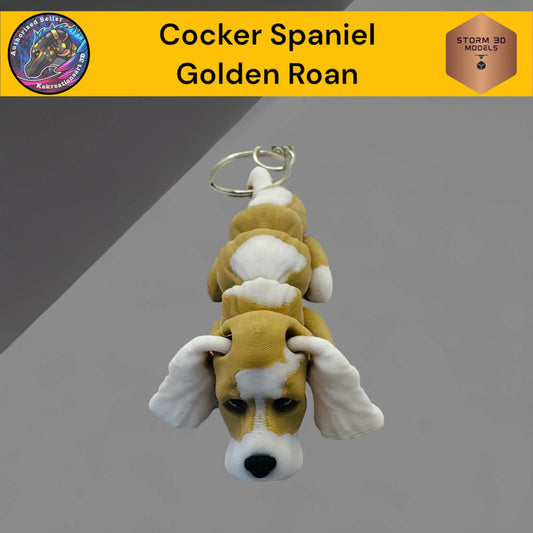 Pawfect Pets Baby Cocker Spaniel Golden Roan Keychain 3D Printed