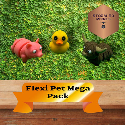 3D Printed Flexi Pets – 15 Pack Mega Bundle of Articulated Animal Fidget Toys