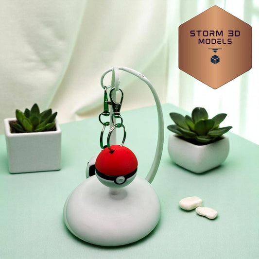 3D Printed Pokéball Keychain – Pokémon-Inspired Accessory, Gamer Gift