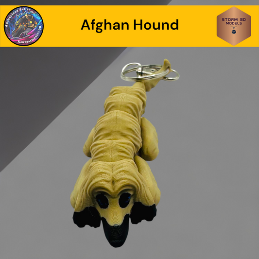 Baby Afghan Hound 3D Printed Flexi Keychain