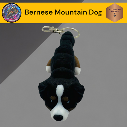 Baby Bernese Mountain Dog 3D printed Flexi Keychain