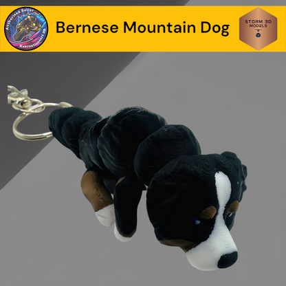Baby Bernese Mountain Dog 3D printed Flexi Keychain