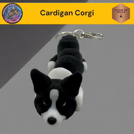 Baby Cardigan Corgi 3d Printed Flexi Keychain