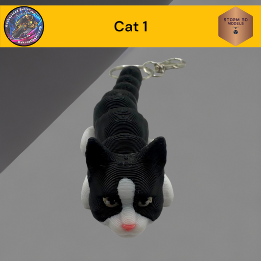 Baby Cat 3d Printed Flexi Keychain