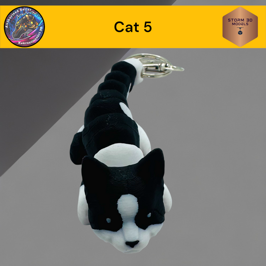 Baby Cat style 5 3d Printed Flexi Keychain