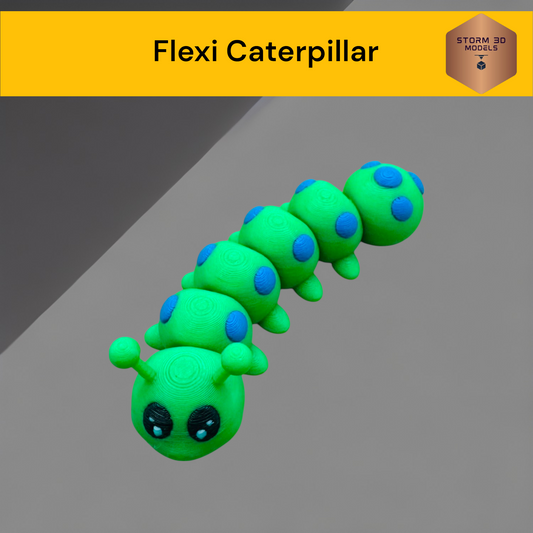 Flexi Caterpillar fidget toy 3D Printed