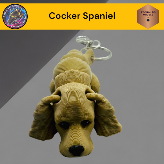 Baby Cocker Spaniel 3d Printed Flexi Keychain