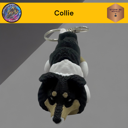 Baby Collie 3d Printed Flexi Keychain
