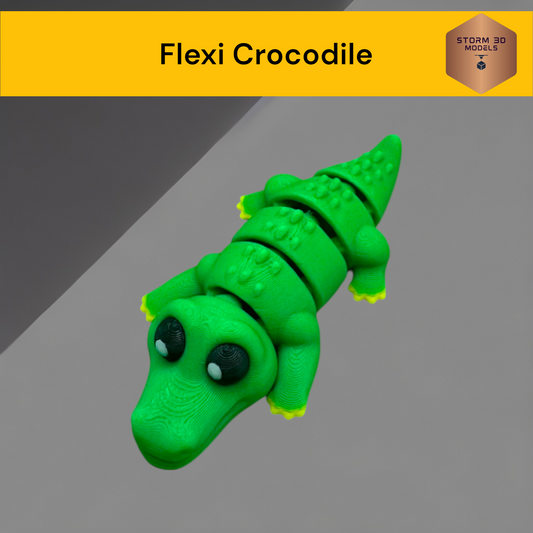Flexi Crocodile fidget toy 3D Printed