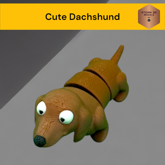 Cute Dachshund fidget toy 3D Printed
