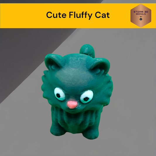 Cute Fluffy Cat fidget toy 3D Printed