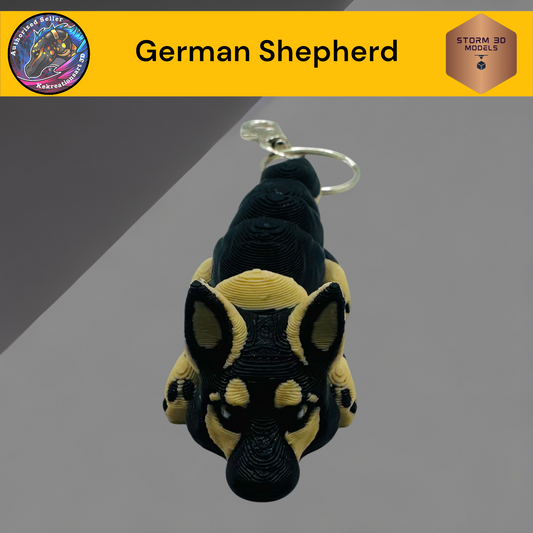 Baby German Shepherd 3d Printed Flexi Keychain