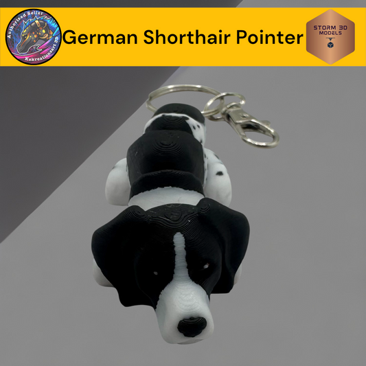 Baby German Shorthair Pointer 3d Printed Flexi Keychain
