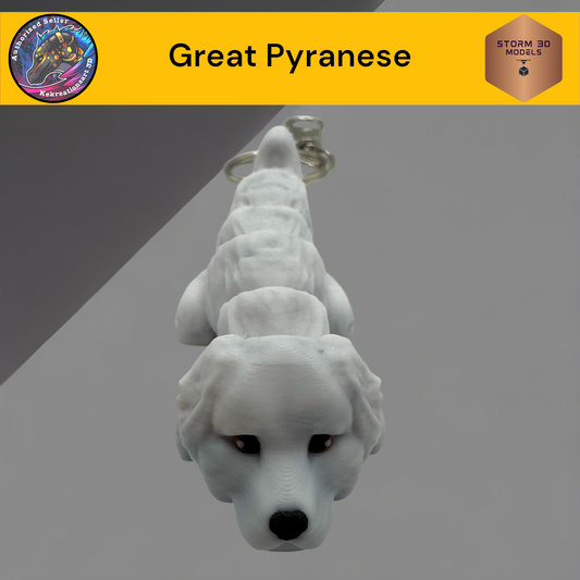 Baby Great Pyranese 3d Printed Flexi Keychain
