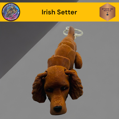 Baby Irish Setter 3d Printed Flexi Keychain