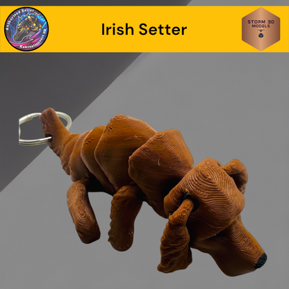 Baby Irish Setter 3d Printed Flexi Keychain