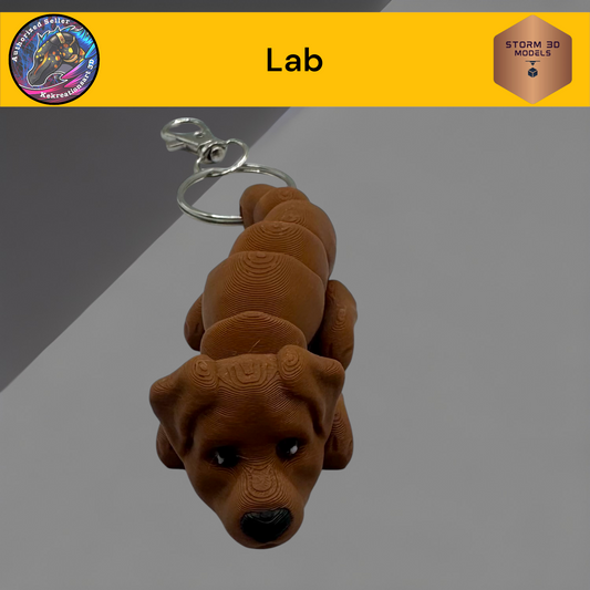 Baby Lab Brown 3d Printed Flexi Keychain