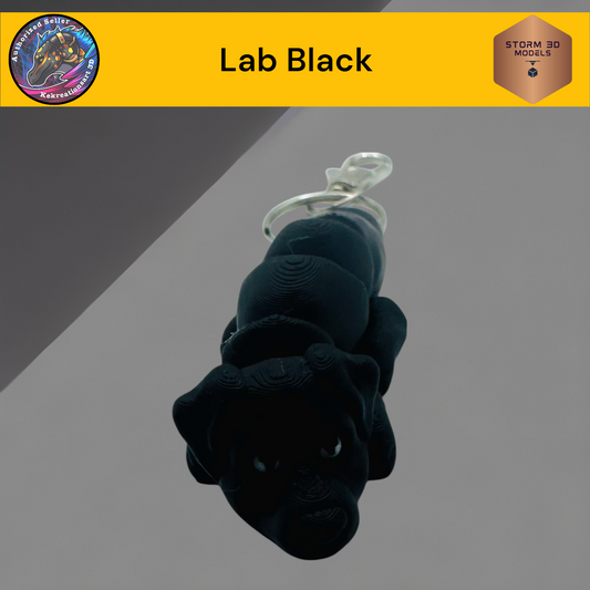 Baby Lab Black 3d Printed Flexi Keychain
