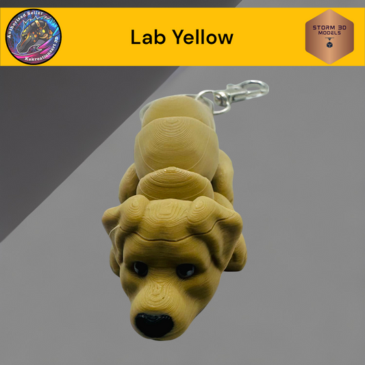 Baby Lab Yellow 3d Printed Flexi Keychain