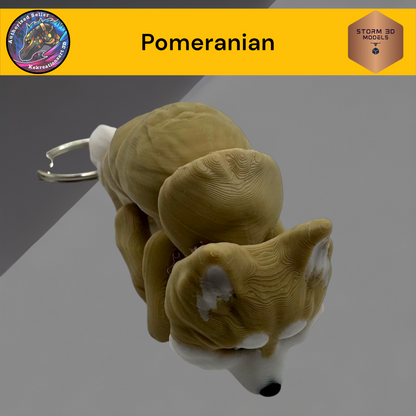 Baby Pomeranian 3d Printed Flexi Keychain