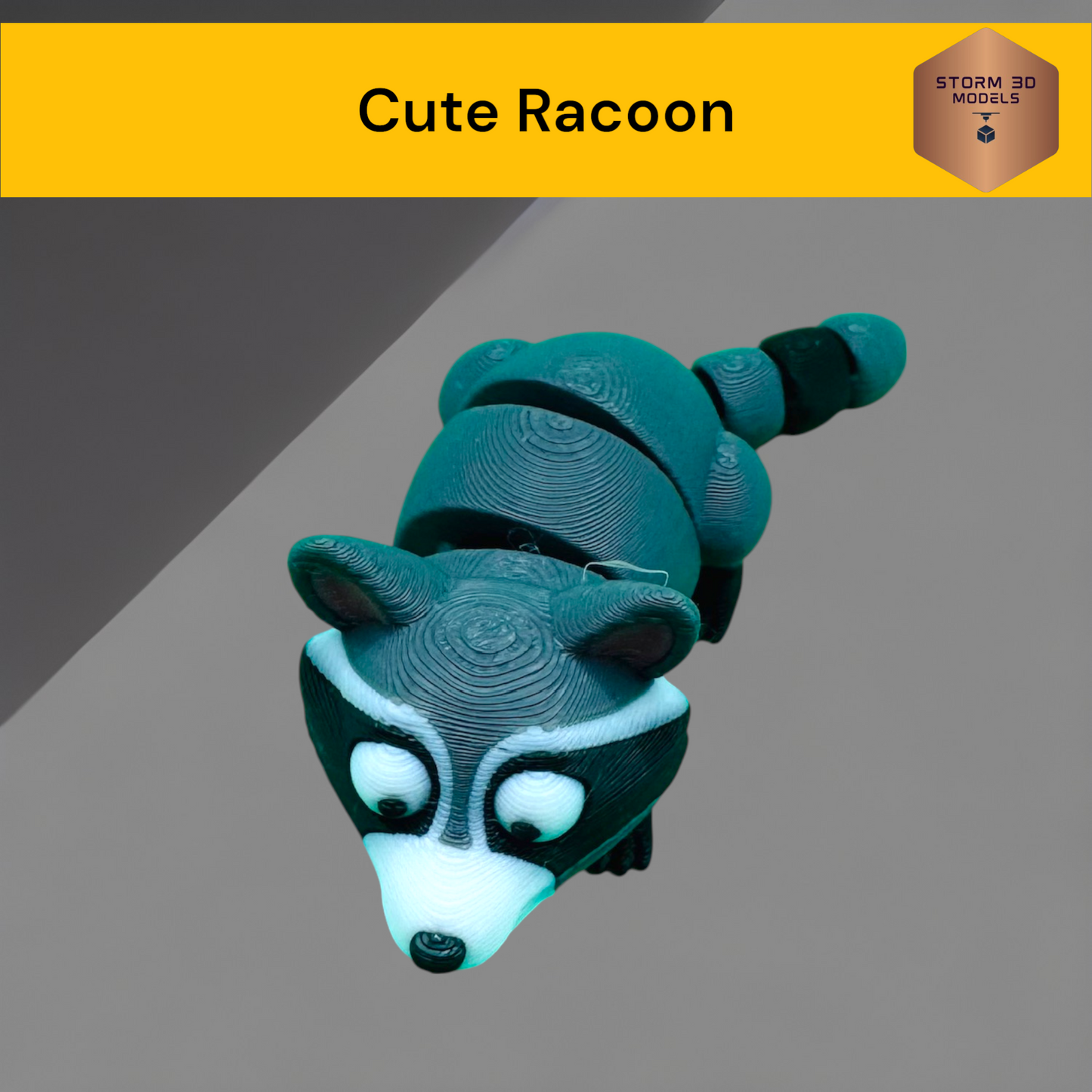 Cute Racoon fidget toy 3D Printed