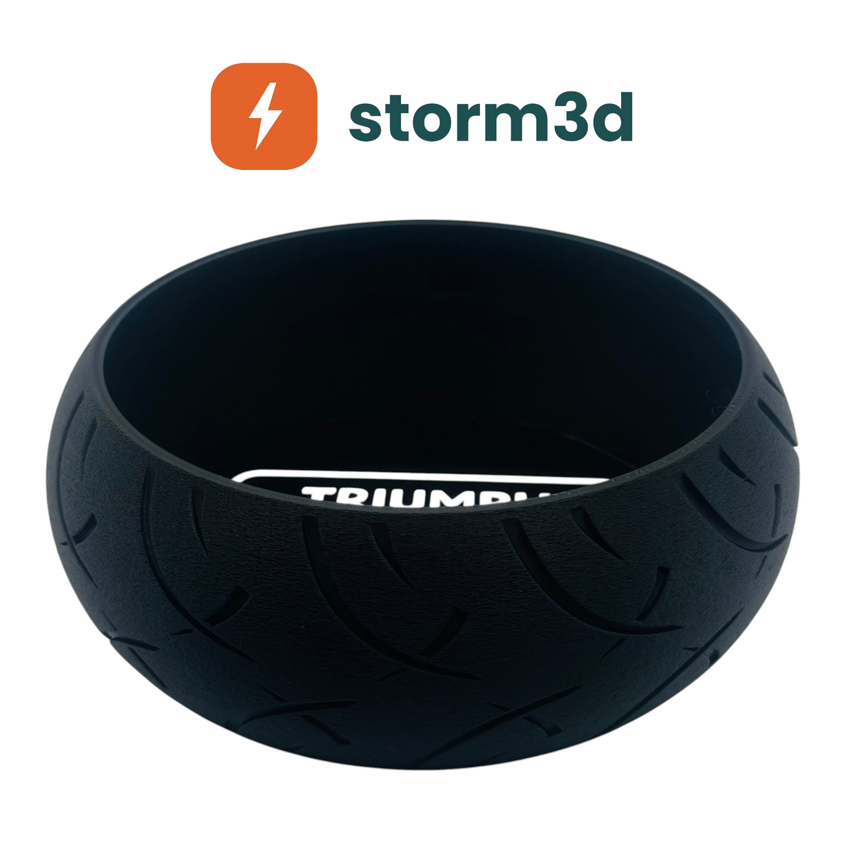 Triumph Catch All Tray side view with tyre tread