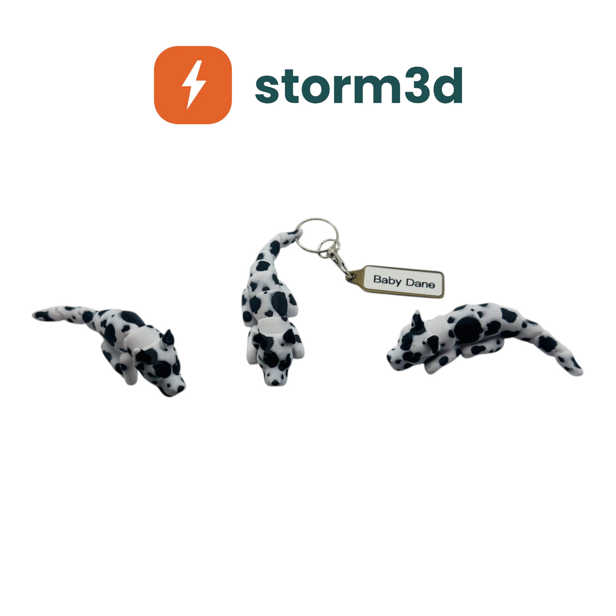 Pawfect Pets Baby Great Dane 3D printed flexi keychain