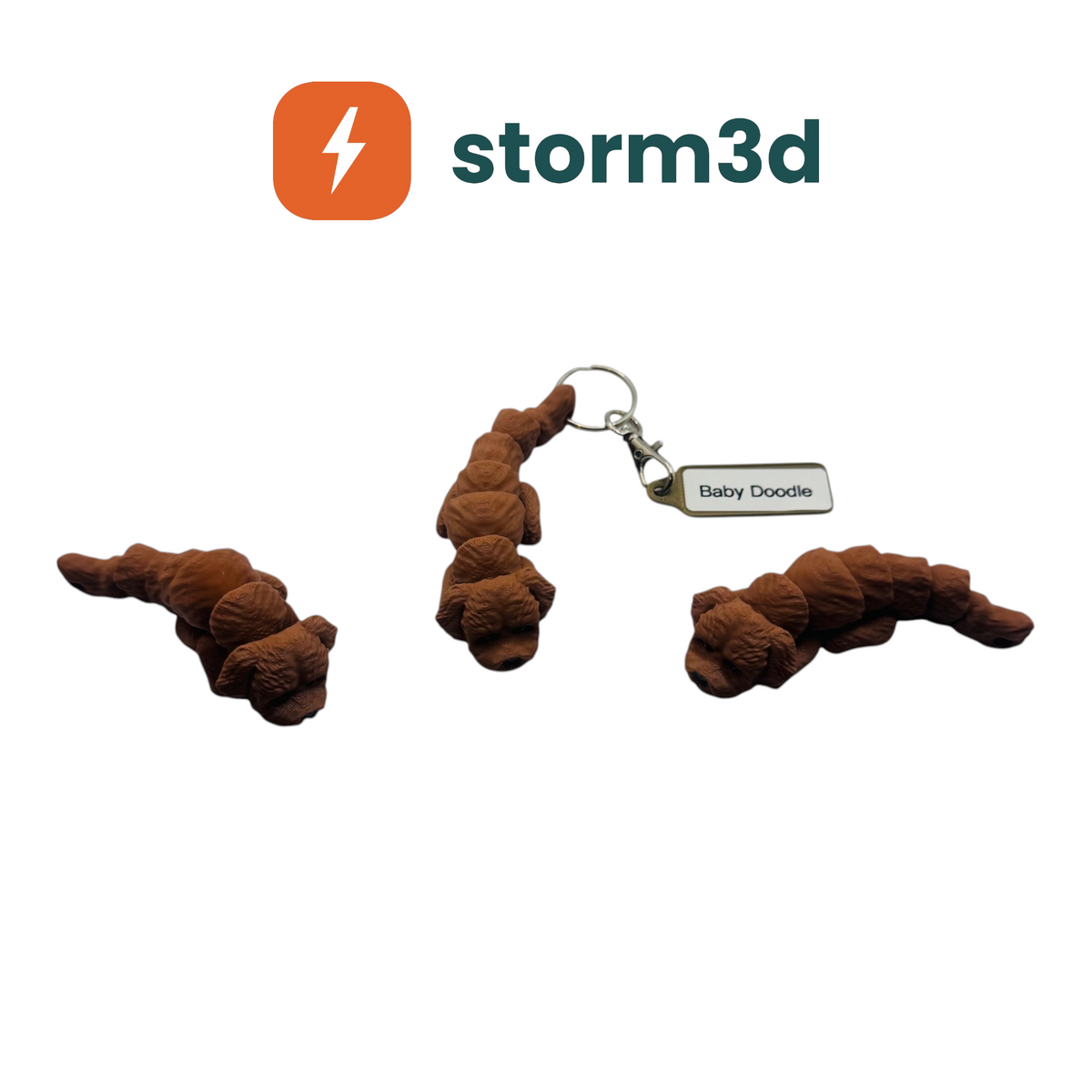 Pawfect Pets Baby Doodle 3D printed flexi keychain