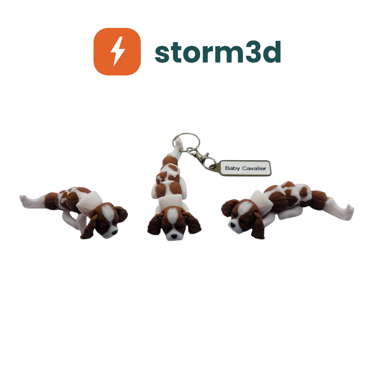 Pawfect Pets Baby Cavalier King Charles Spaniel 3D printed flexi keychain
