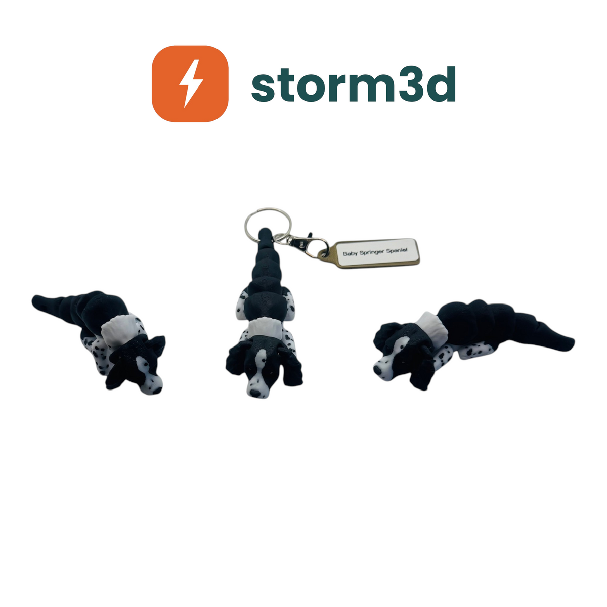 Pawfect Pets Baby Springer Spaniel 3D printed flexi keychain
