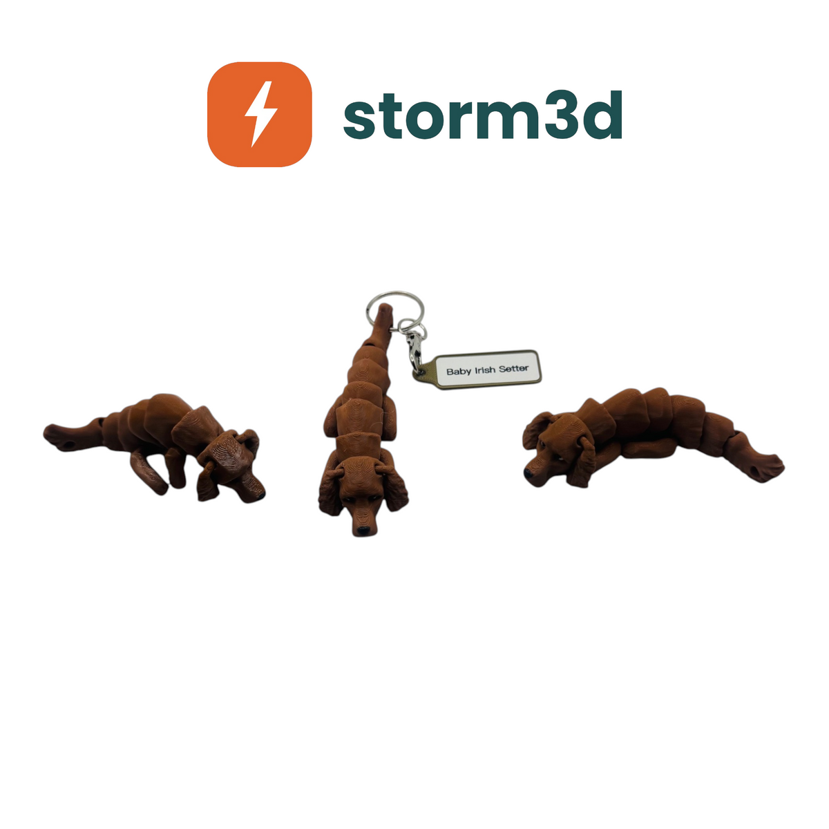 Pawfect Pets Baby Irish Setter 3D printed flexi keychain