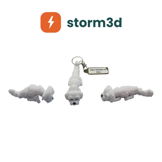 Pawfect Pets – Baby Maltese (No Bow) Keychain
