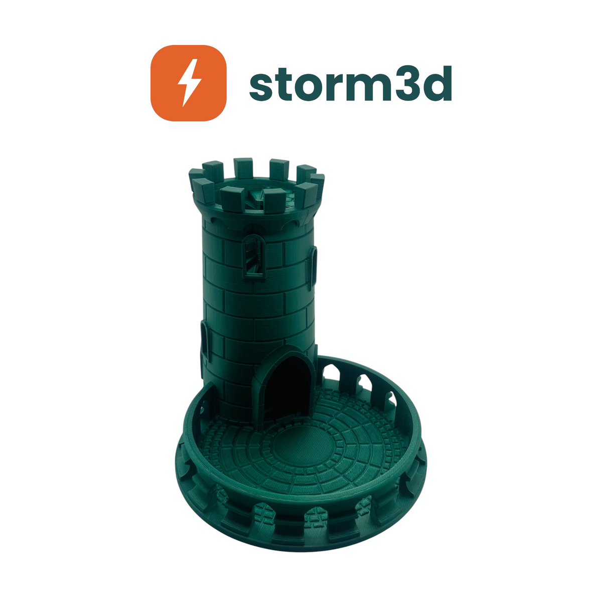 Castle Dice Tower in Oxide Green Metallic