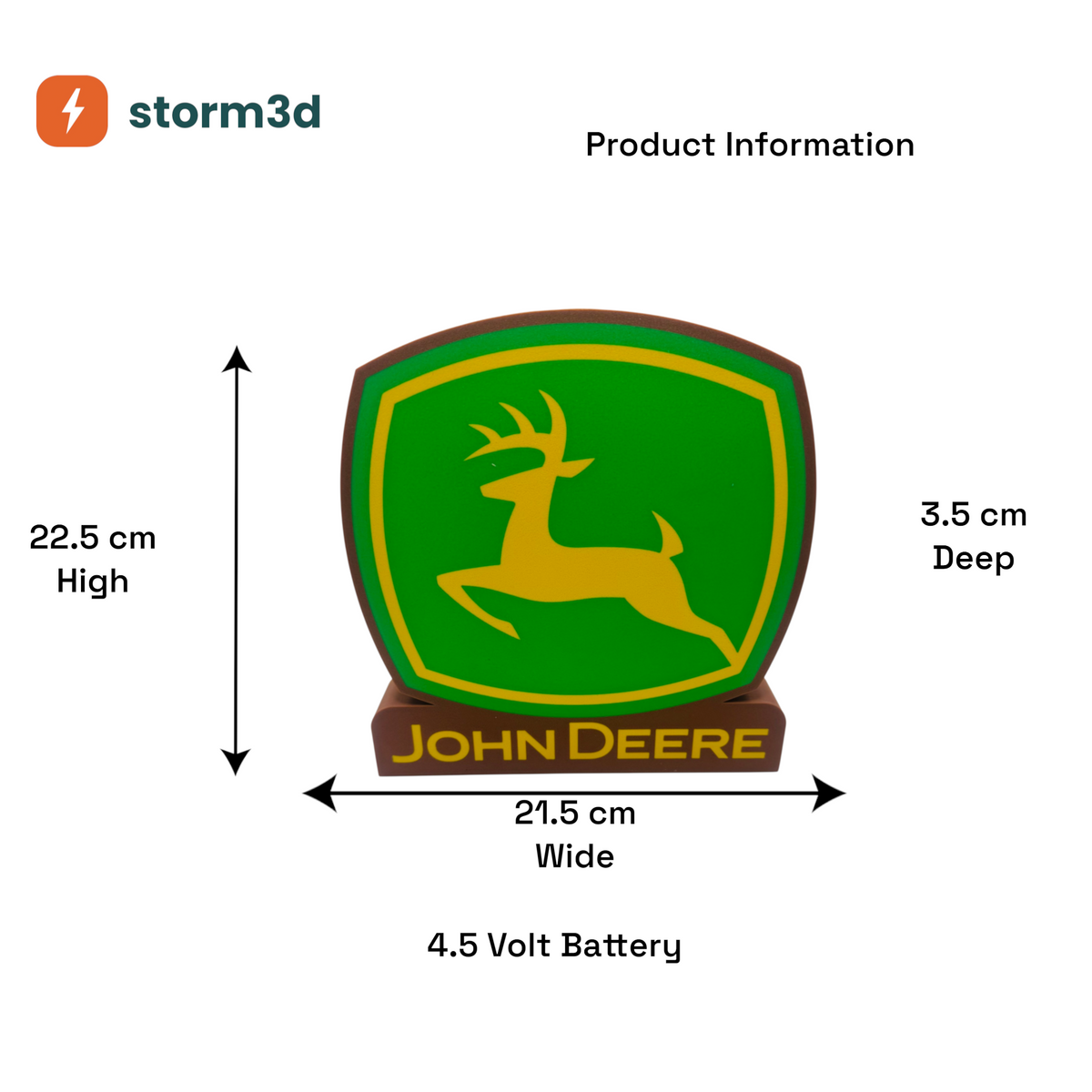 John Deere Lightbox – Standing, Battery, Brown