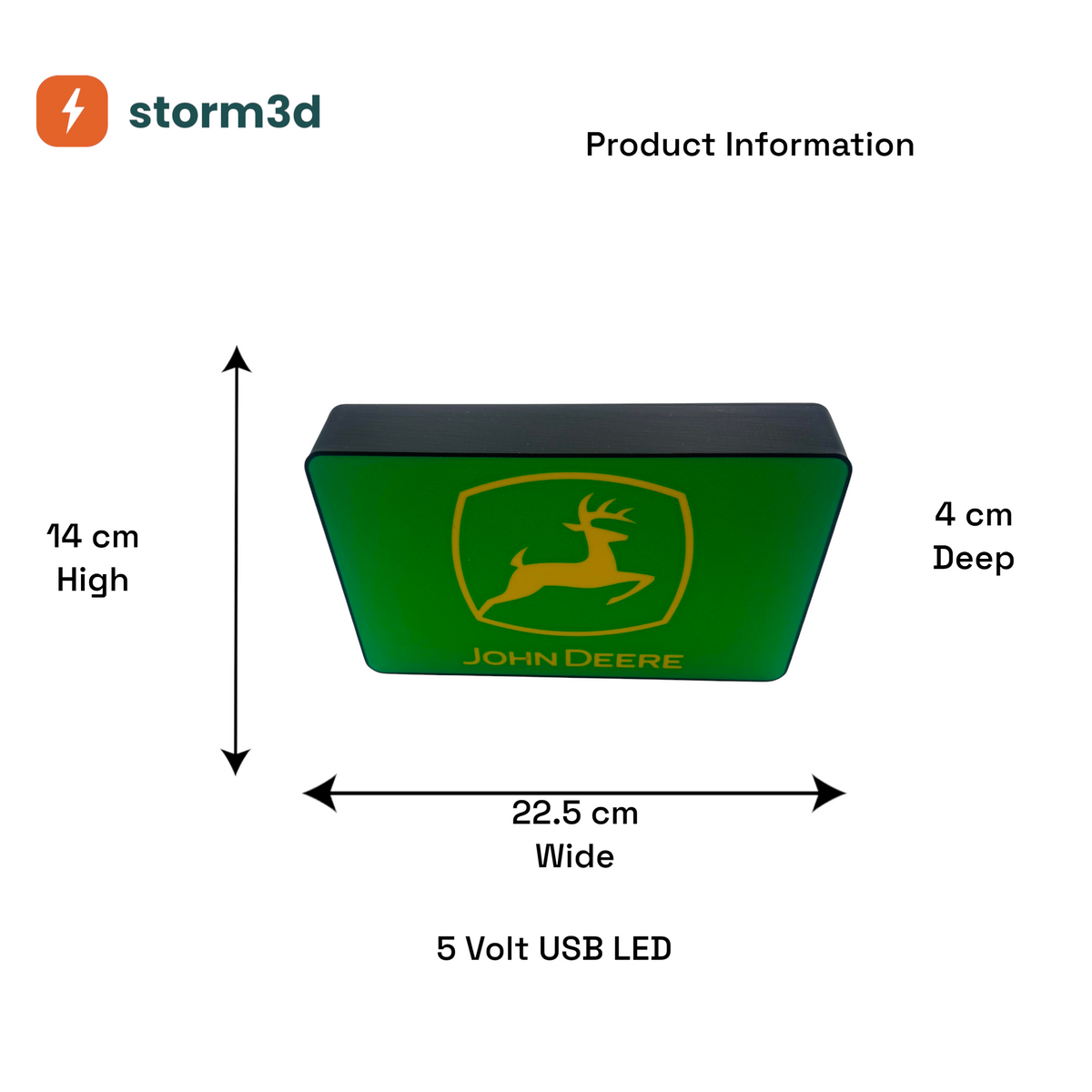 John Deere Lightbox – Box Type, USB, Black