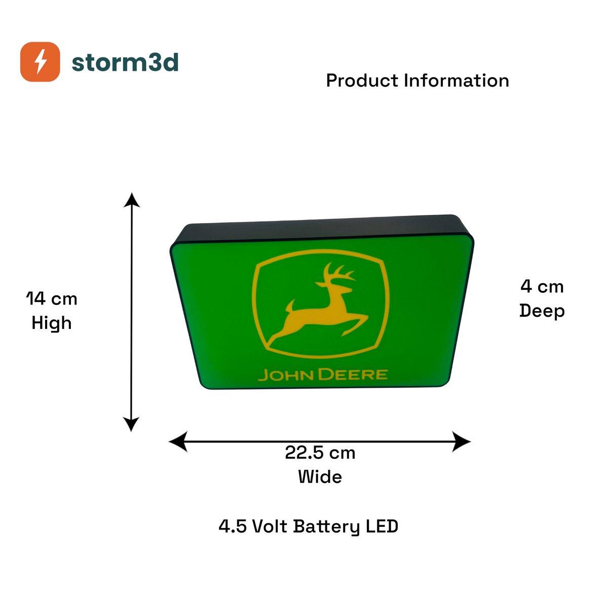 John Deere Lightbox – Box Type, Battery, Black