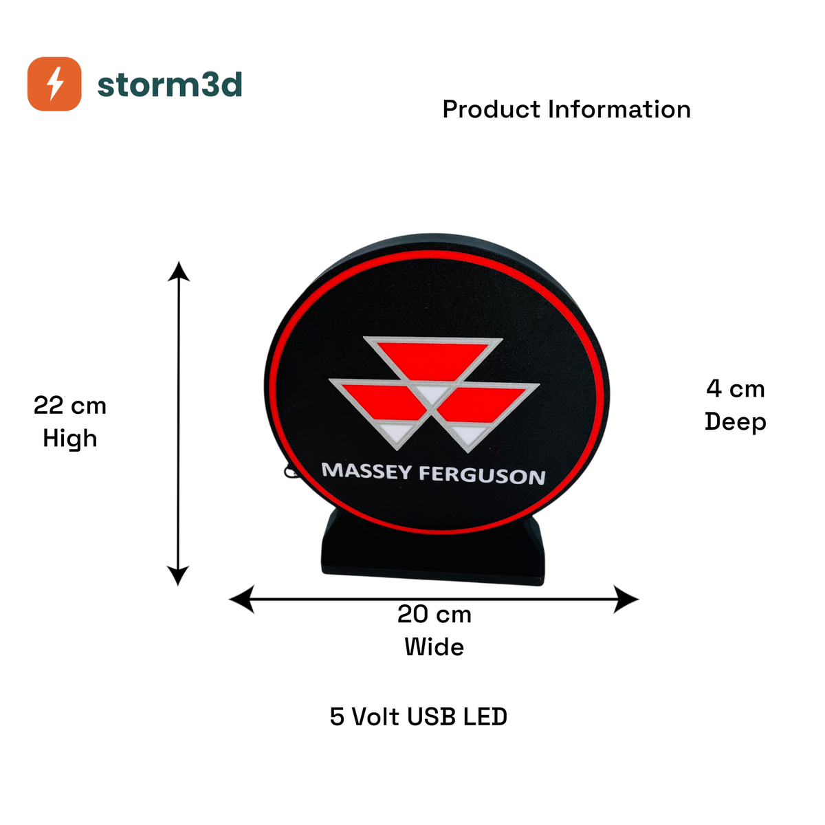 Massey Ferguson Lightbox – Round, Standing, USB