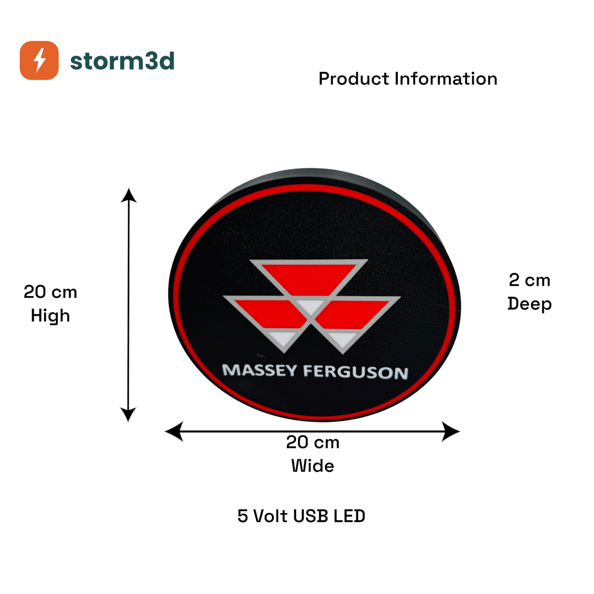 Massey Ferguson Lightbox – Round, Hanging, USB