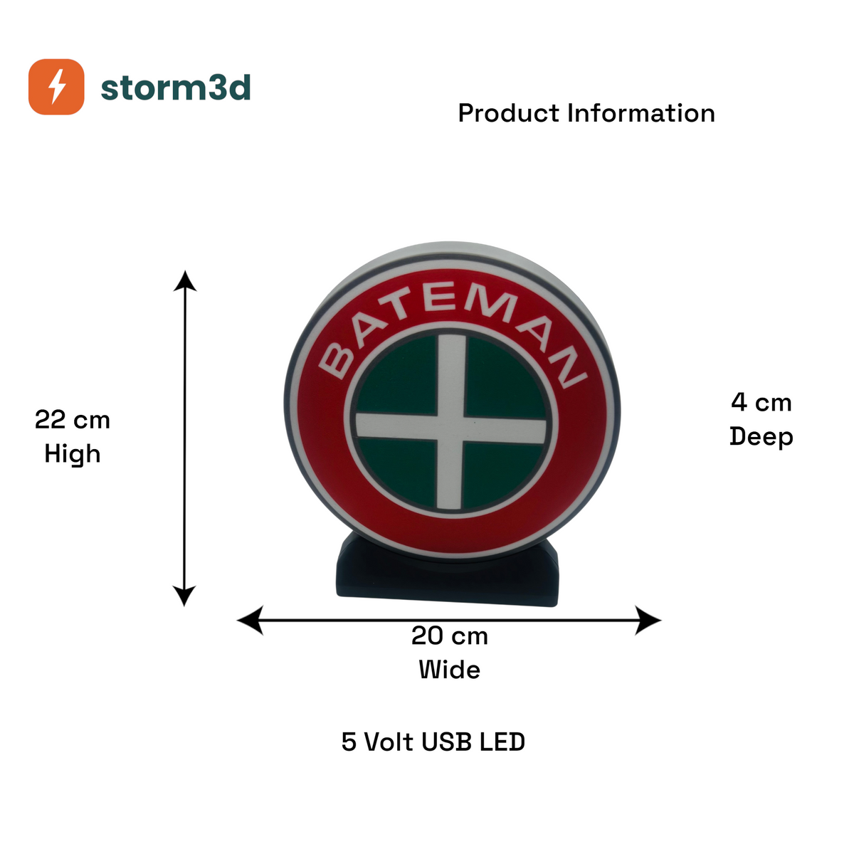 Bateman Lightbox – New Style, Uni Standing, USB