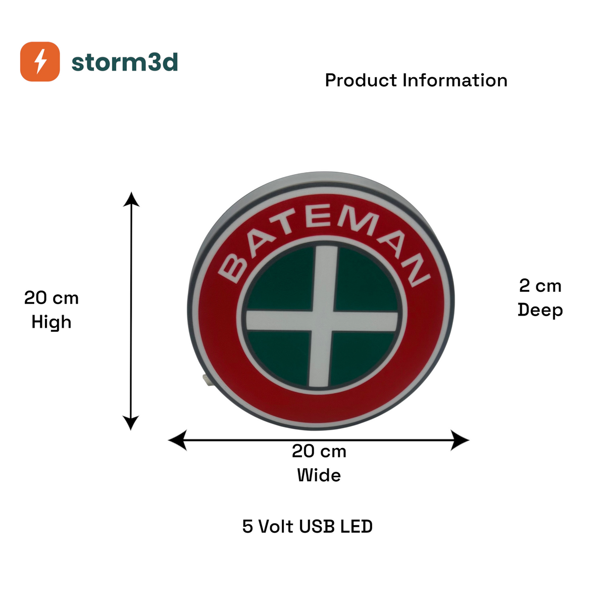 Bateman Lightbox – New Style, Uni Hanging, USB