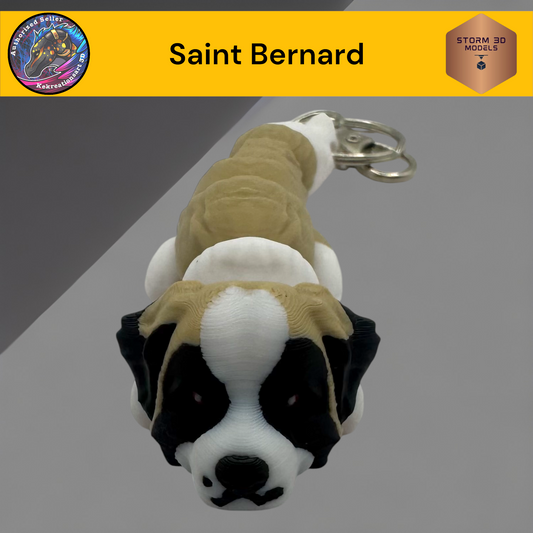 Baby Saint Bernard 3d Printed Flexi Keychain