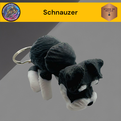 Baby Schnauzer 3d Printed Flexi Keychain