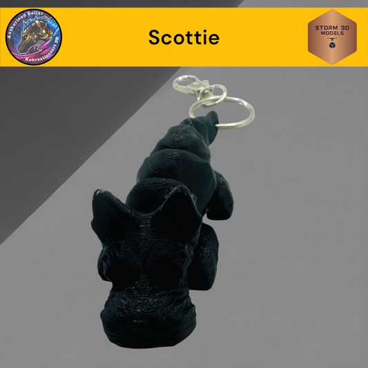 Baby Scottie 3d Printed Flexi Keychain
