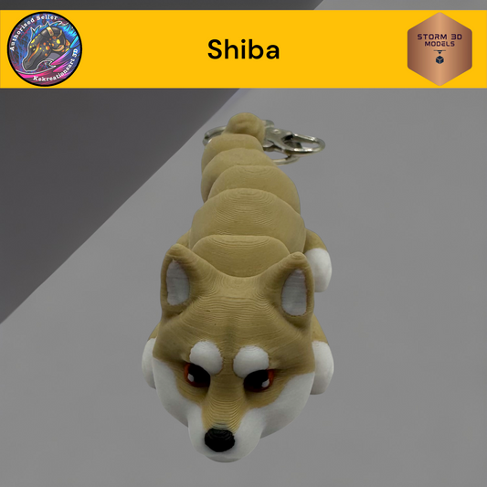 Baby Shiba 3d Printed Flexi Keychain