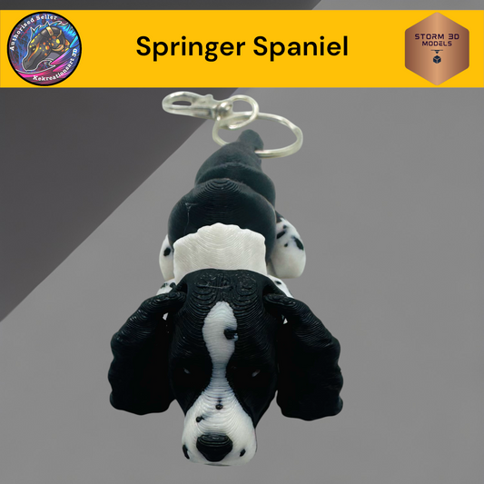 Baby Springer Spaniel 3d Printed Flexi Keychain